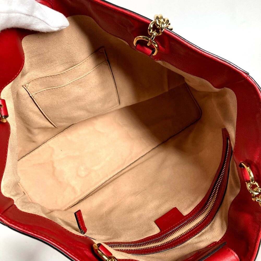 GUCCI Red Leather Shoulder Bag - Picture 11 of 15